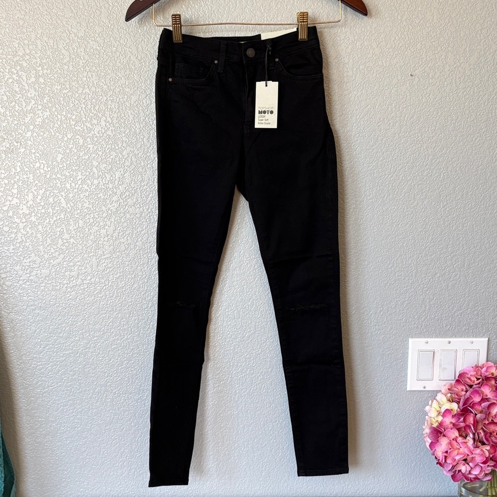 Topshop Moto Black Ankle Grazer Jeans